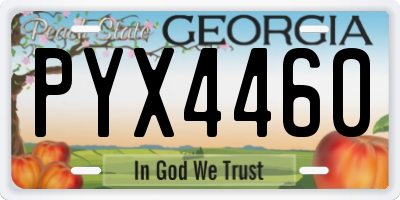 GA license plate PYX4460