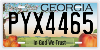 GA license plate PYX4465