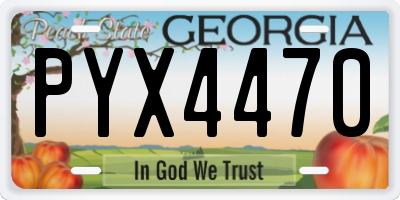 GA license plate PYX4470