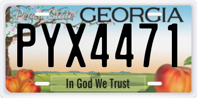 GA license plate PYX4471