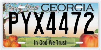 GA license plate PYX4472