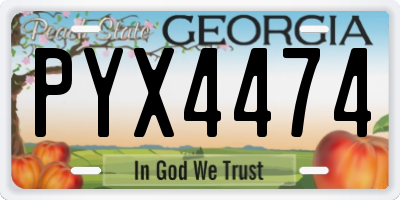 GA license plate PYX4474