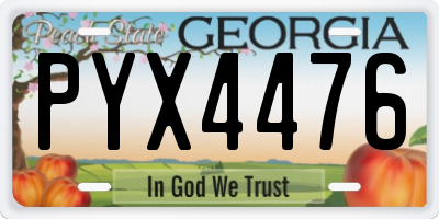 GA license plate PYX4476