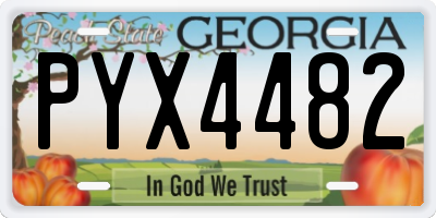 GA license plate PYX4482