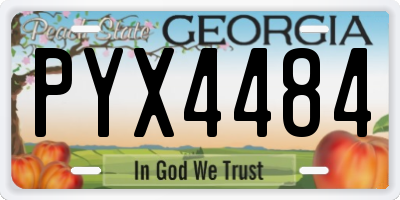 GA license plate PYX4484