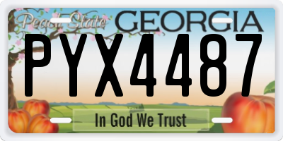 GA license plate PYX4487