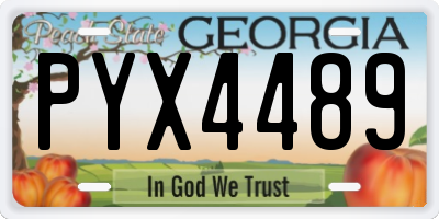GA license plate PYX4489