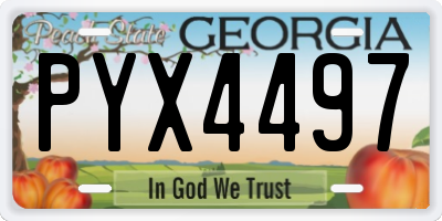 GA license plate PYX4497