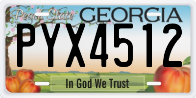 GA license plate PYX4512