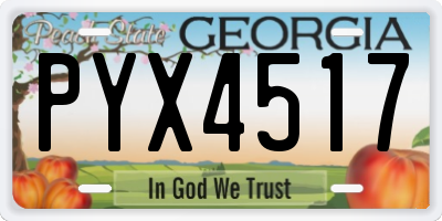 GA license plate PYX4517