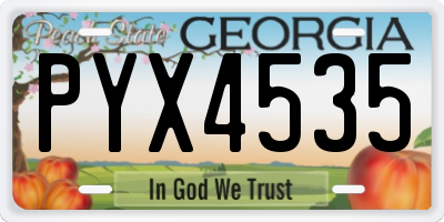 GA license plate PYX4535