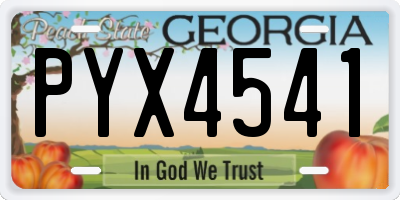 GA license plate PYX4541