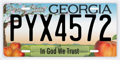 GA license plate PYX4572