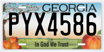 GA license plate PYX4586