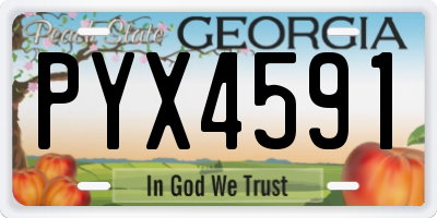 GA license plate PYX4591