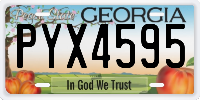GA license plate PYX4595
