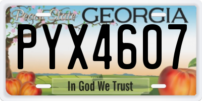 GA license plate PYX4607