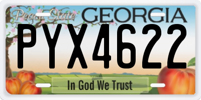 GA license plate PYX4622
