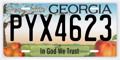 GA license plate PYX4623