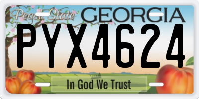 GA license plate PYX4624