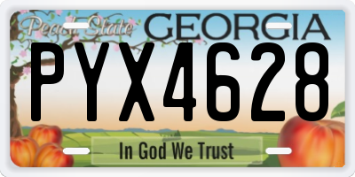 GA license plate PYX4628