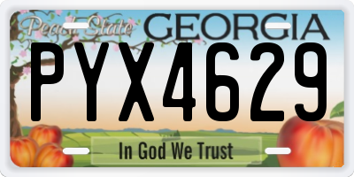 GA license plate PYX4629