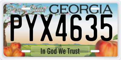 GA license plate PYX4635