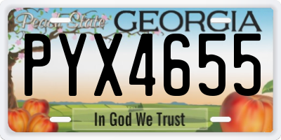 GA license plate PYX4655