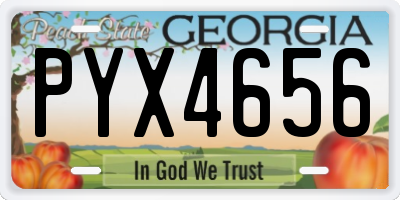 GA license plate PYX4656