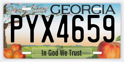 GA license plate PYX4659