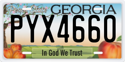 GA license plate PYX4660