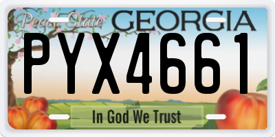 GA license plate PYX4661
