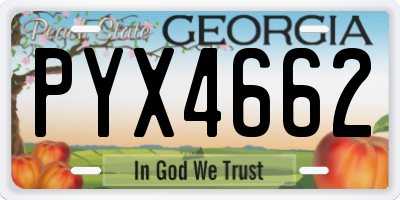 GA license plate PYX4662