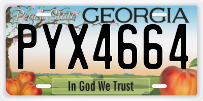 GA license plate PYX4664