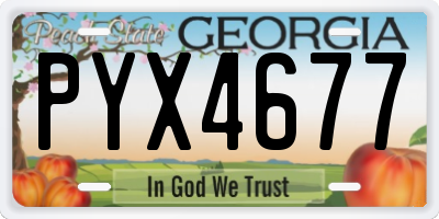 GA license plate PYX4677