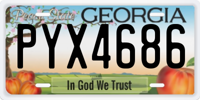 GA license plate PYX4686