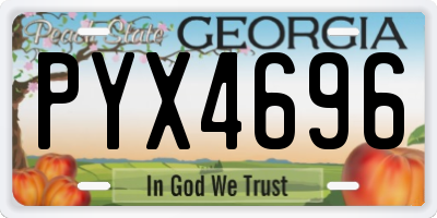 GA license plate PYX4696