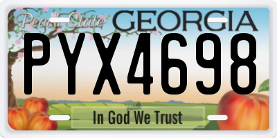 GA license plate PYX4698