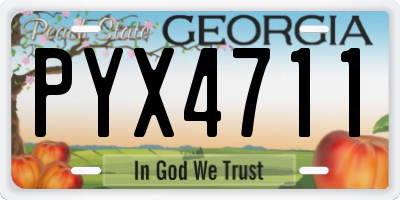 GA license plate PYX4711