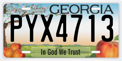GA license plate PYX4713