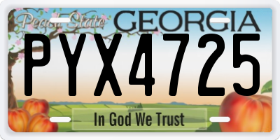 GA license plate PYX4725