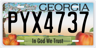 GA license plate PYX4737