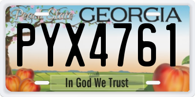 GA license plate PYX4761