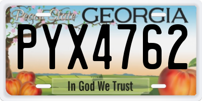 GA license plate PYX4762