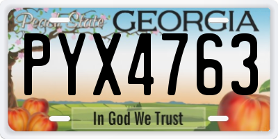GA license plate PYX4763