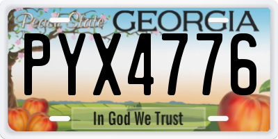 GA license plate PYX4776