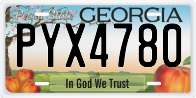 GA license plate PYX4780