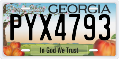 GA license plate PYX4793