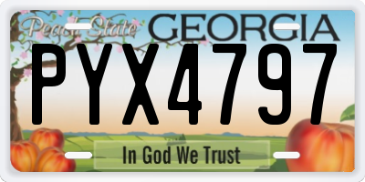 GA license plate PYX4797