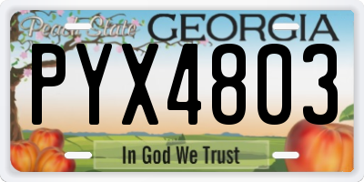 GA license plate PYX4803